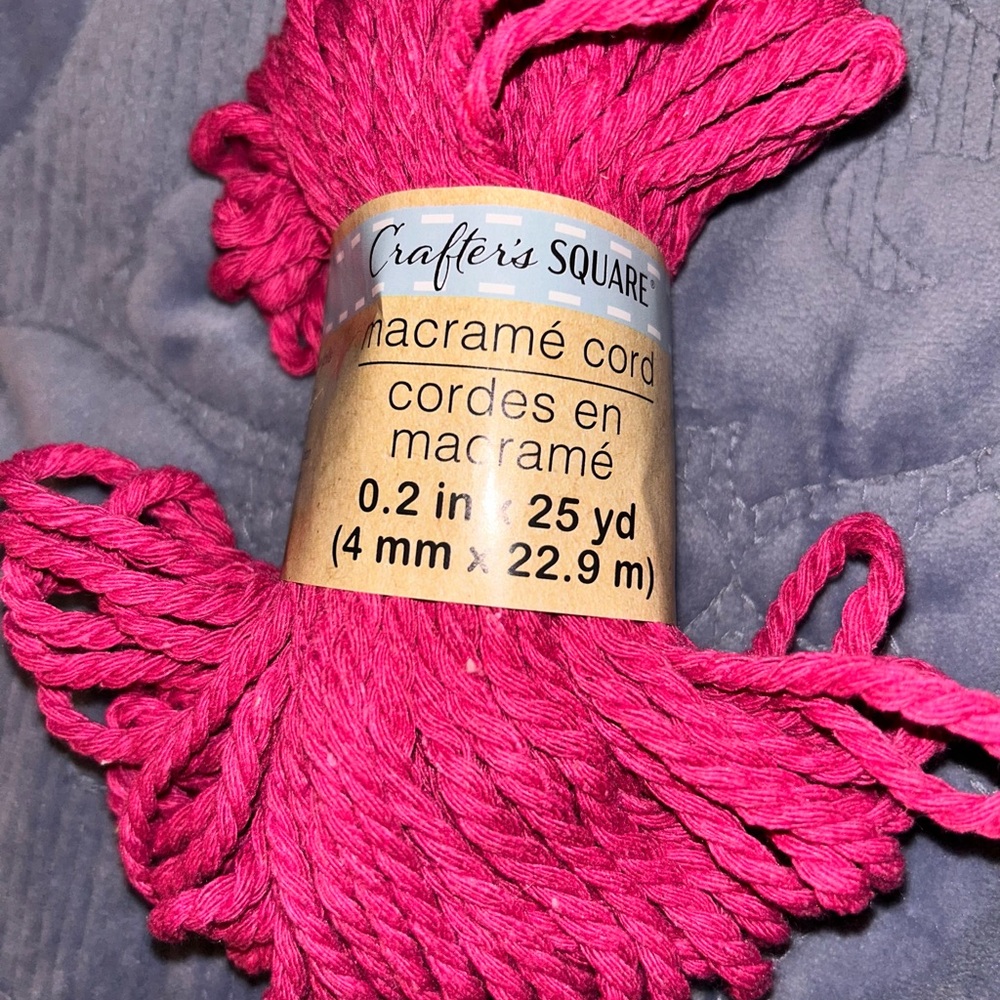 Crafter's Square Pink Macramé Cord